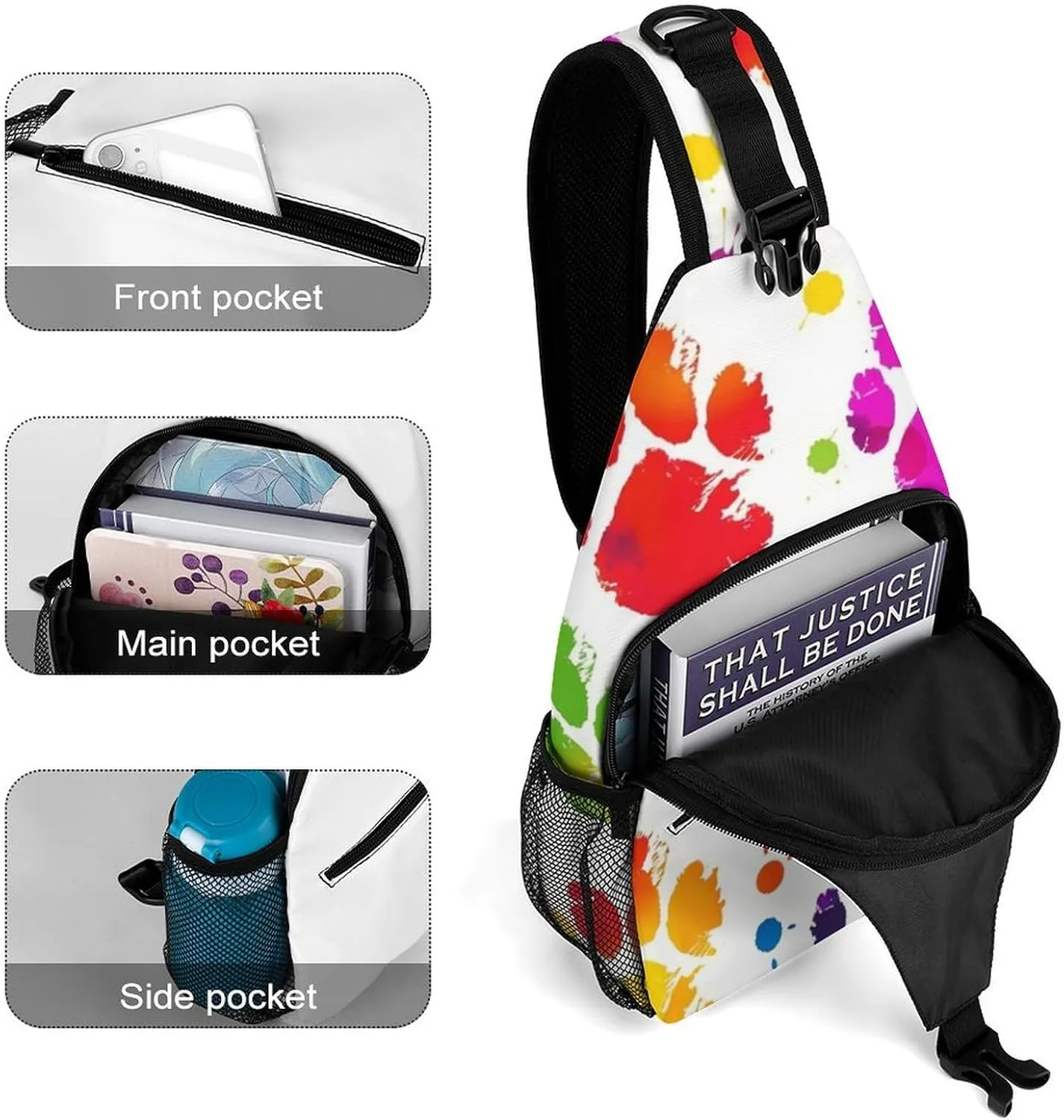 Small Crossbody Sling Backpack Maroon And Yellow Chest Bags for Traveling Chest Fashion Shoulder Bag