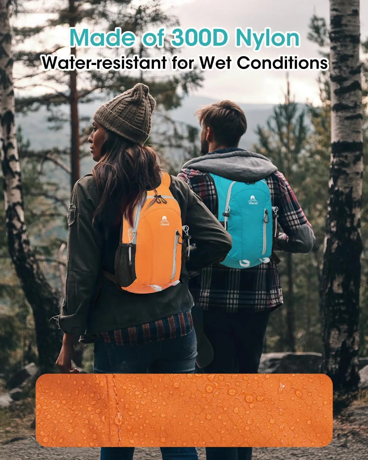Small Hiking Backpack with Front Phone Holder, Packable Back pack with Chest and Waist Strap, Lightweight Daypack for Women Men
