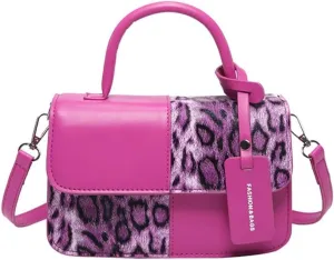 Small Leopard Print Top Handle Tote Bag with Shoulder Strap Cheetah Print Satchel Handbag Leopard Crossbody Shoulder Bag