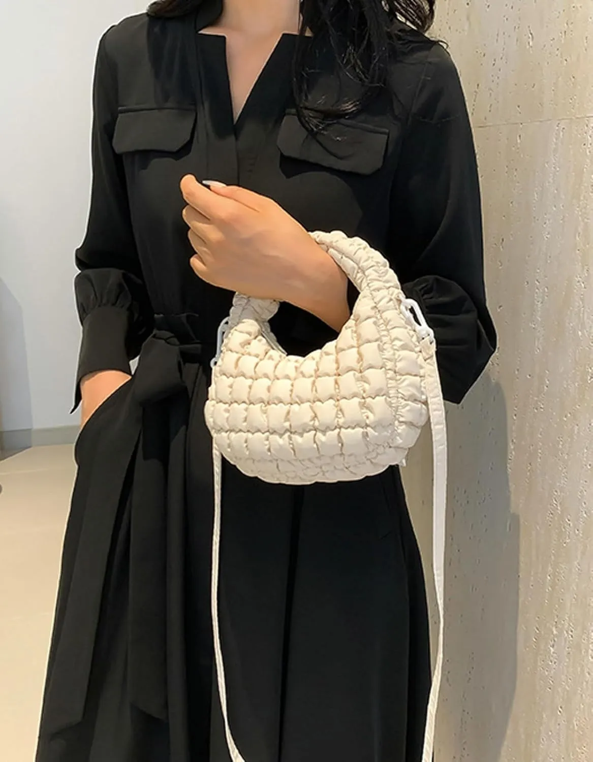 Small Puffer Quilted Shoulder Purse Women 2025 Crossbody Bag Bubble Mini Tote Bag Nylon Handbag Pad Soft Handbag