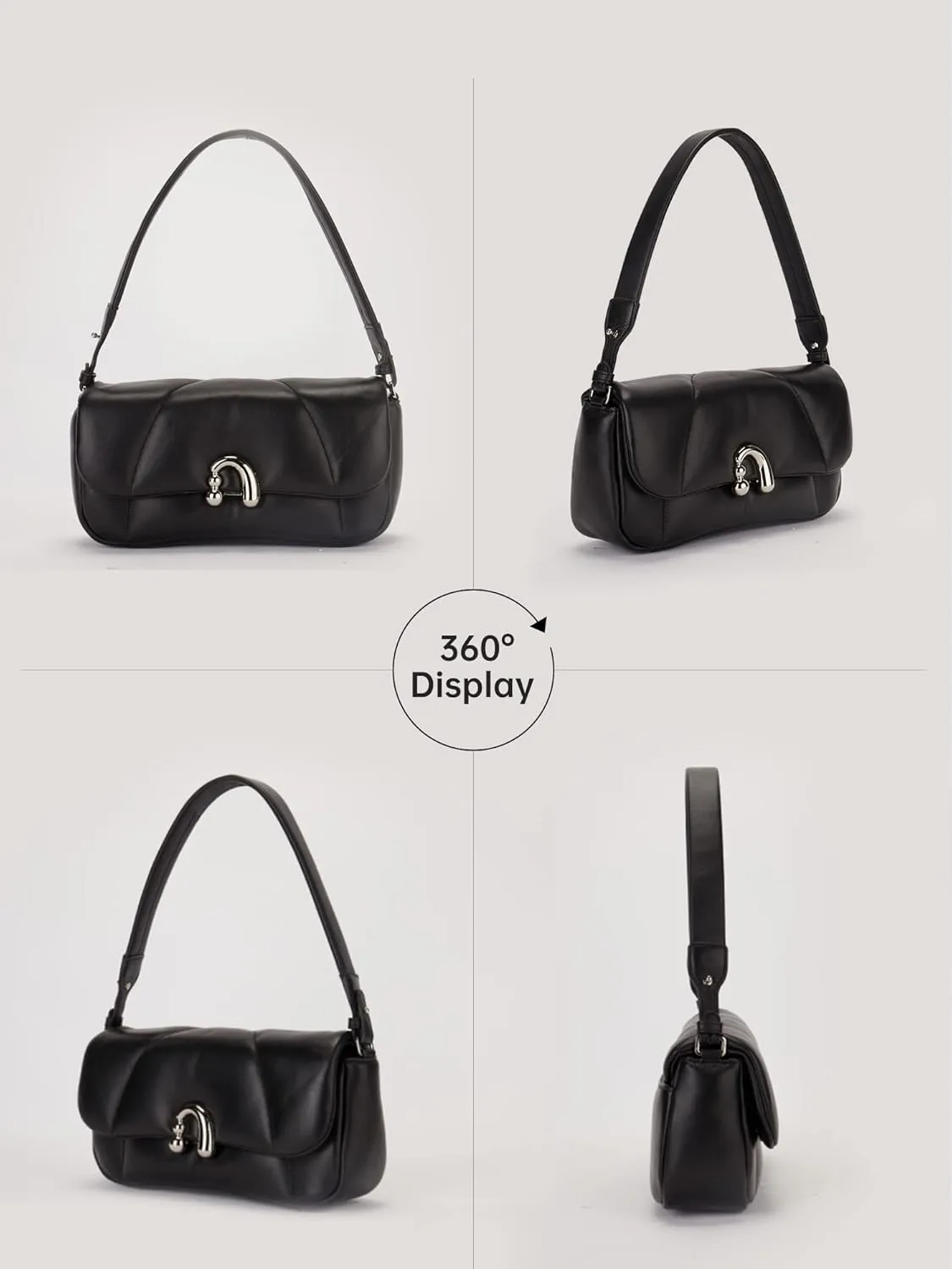 Small Quilted Crossbody Bags for Women, Designer Calfskin Leather Handbag Purse with Removable Strap, Alpha Bag