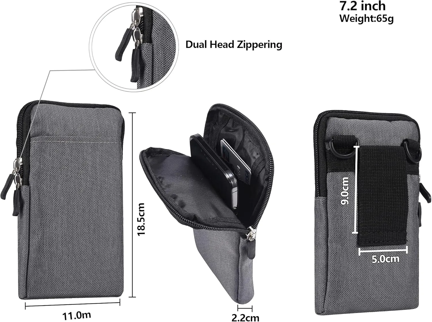 Small Shoulder Messenger Bag Men, Cell Phone Belt Bag Waterproof, Small Mobile Phone Crossbody Purse with Strap Sling Bag Wallet Smartphone Belt Pouch Handbag for Hiking Camping Sport Outdoor Travel