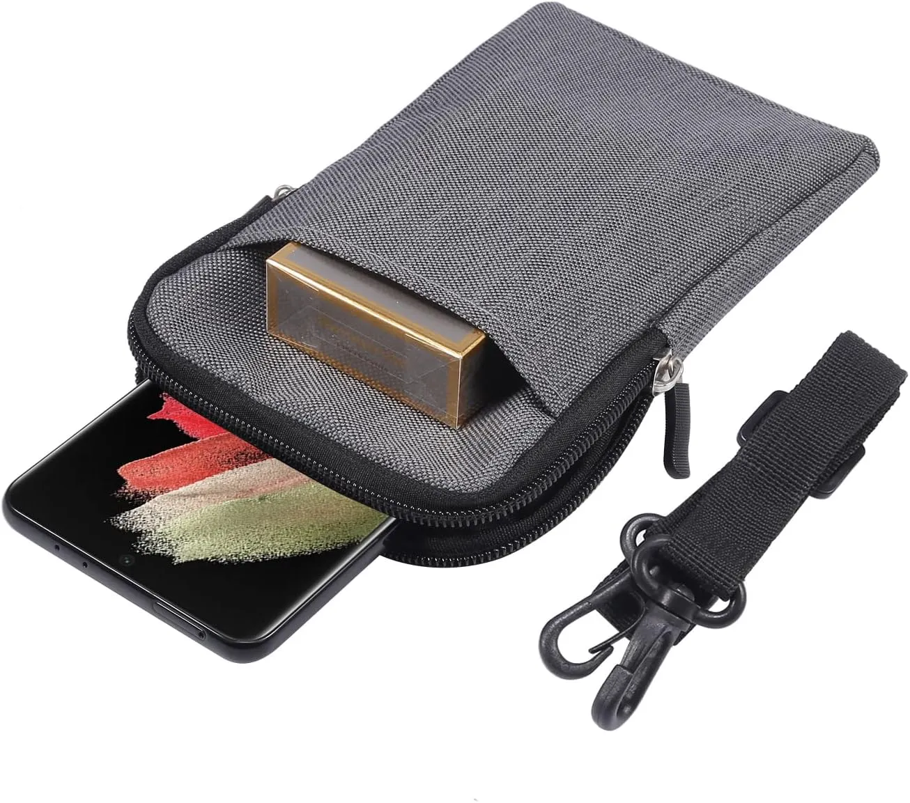 Small Shoulder Messenger Bag Men, Cell Phone Belt Bag Waterproof, Small Mobile Phone Crossbody Purse with Strap Sling Bag Wallet Smartphone Belt Pouch Handbag for Hiking Camping Sport Outdoor Travel