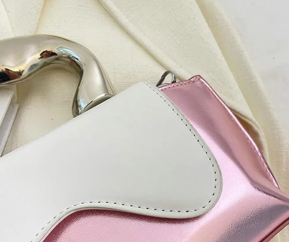 Small Silver Crossbody Satchel Y2K Evening Handbag for Women - Hobo Shoulder Tote Bag 2025
