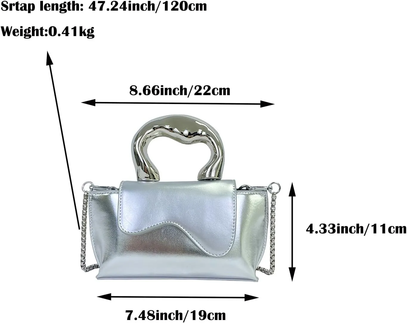 Small Silver Crossbody Satchel Y2K Evening Handbag for Women - Hobo Shoulder Tote Bag 2025