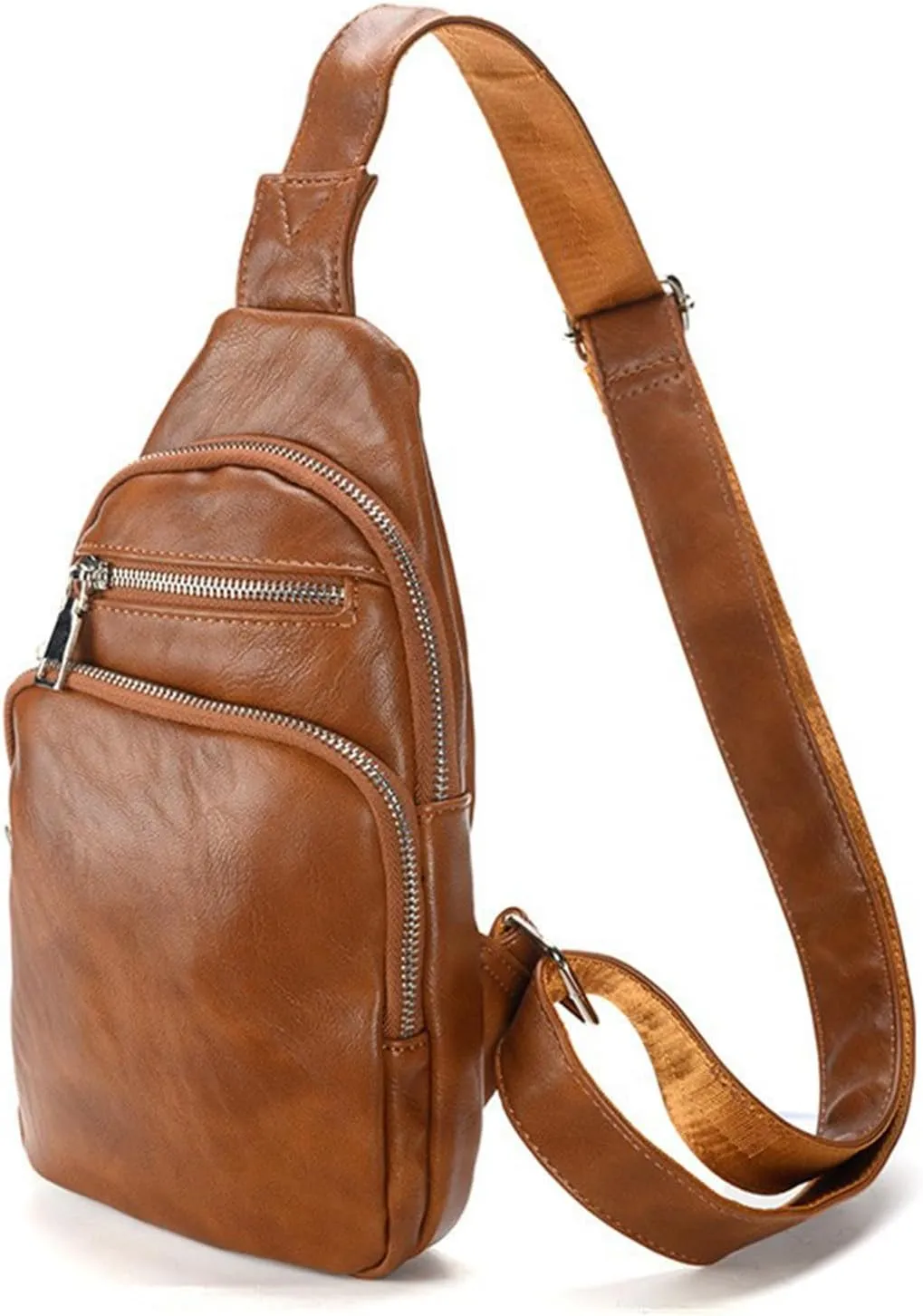Small Sling Bag for Women Crossbody Leather Crossbody Fanny Packs Chest Bag for Women Travel Gifts (brown)