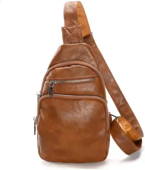Small Sling Bag for Women Crossbody Leather Crossbody Fanny Packs Chest Bag for Women Travel Gifts (brown)