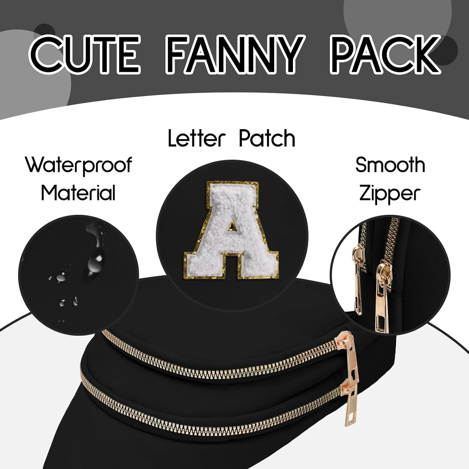 Small Sling Bag for Women,Initial Fanny Pack,Cute Travel Crossbody Bag,Personalized Purse Belt Bags A