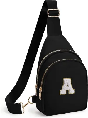 Small Sling Bag for Women,Initial Fanny Pack,Cute Travel Crossbody Bag,Personalized Purse Belt Bags A