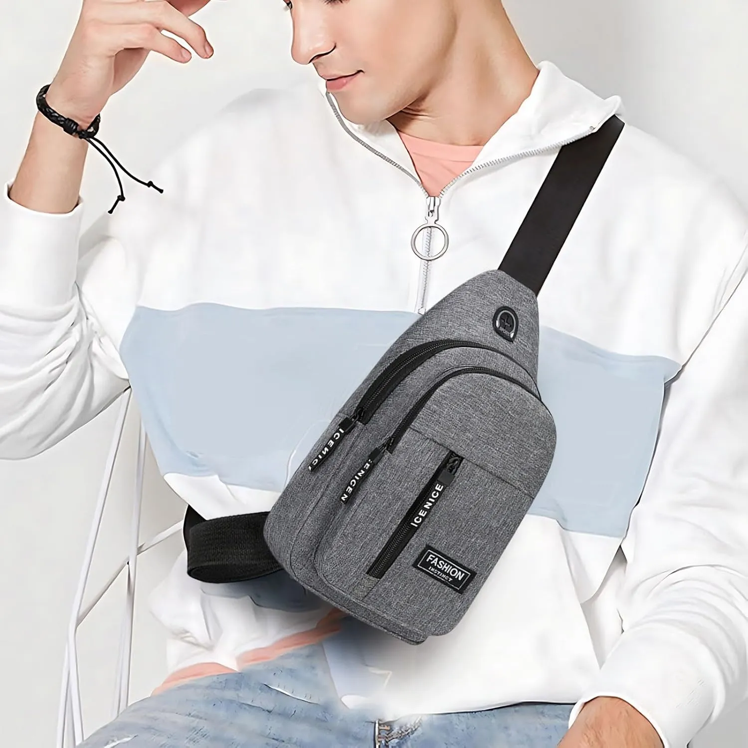 Small Sling Bag, Lightweight Crossbody Backpack for Men Women, Shoulder Chest Bags for Outdoor Sports Hiking Cycling