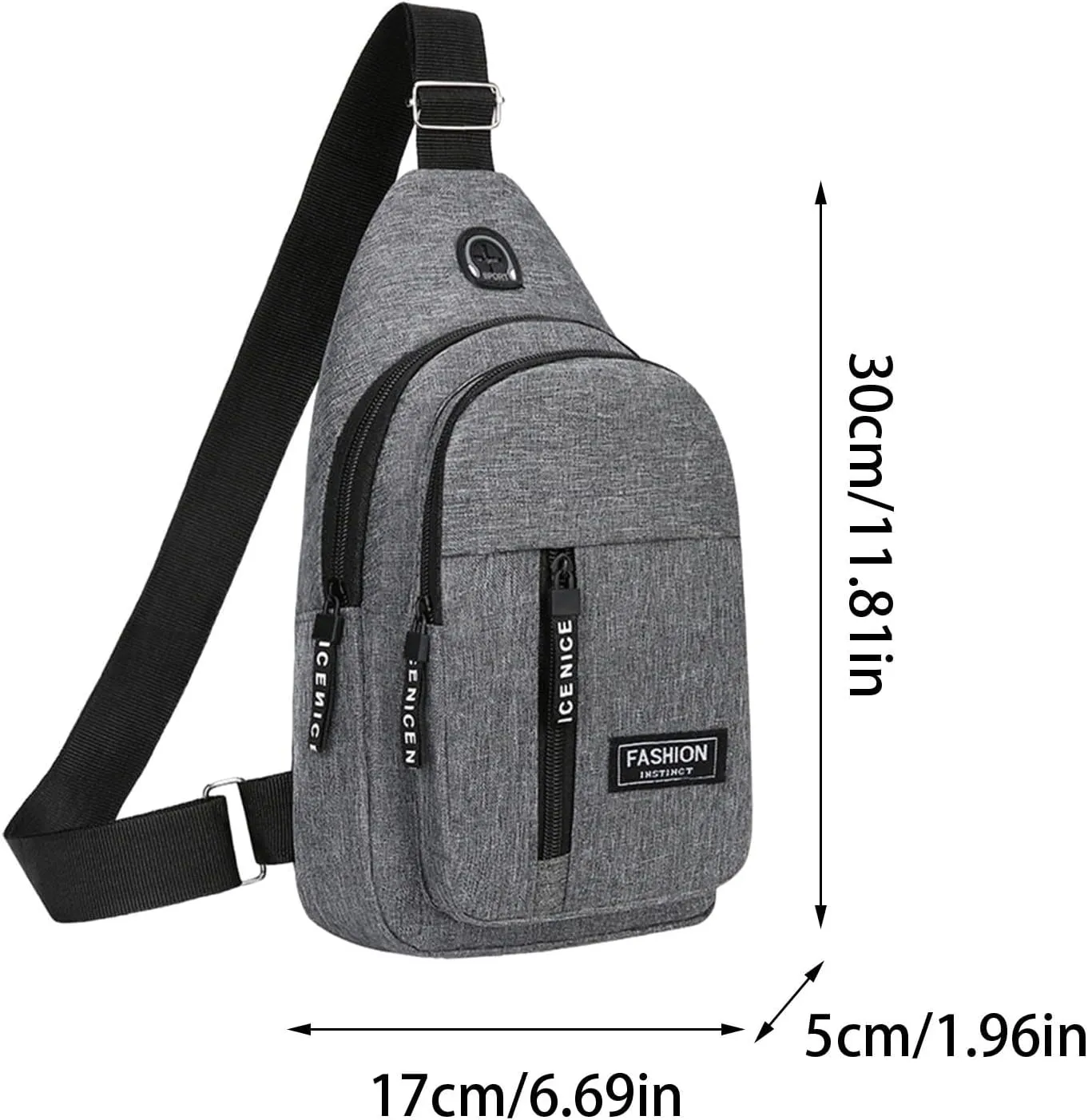 Small Sling Bag, Lightweight Crossbody Backpack for Men Women, Shoulder Chest Bags for Outdoor Sports Hiking Cycling