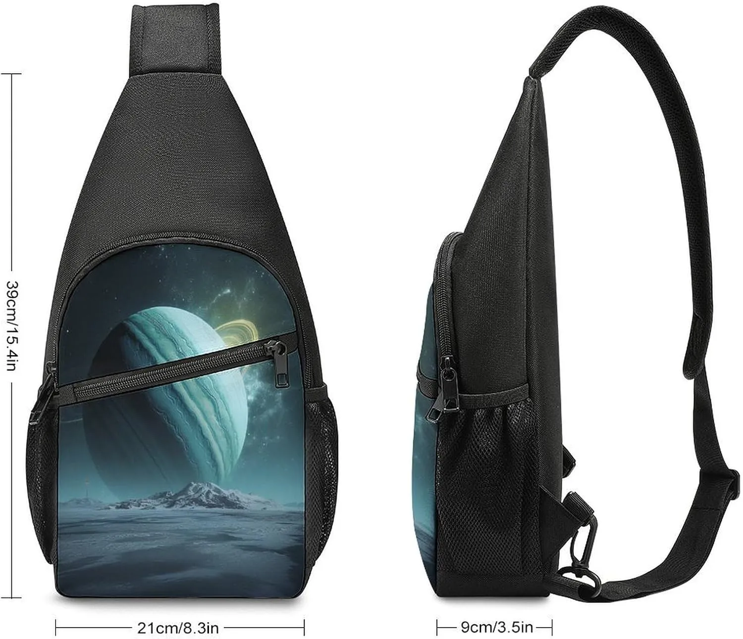 Small Sling Chest Bag Crossbody Bag for Men Women,Uranus Lightweight Gym Daypack for Travel Cycling Hiking