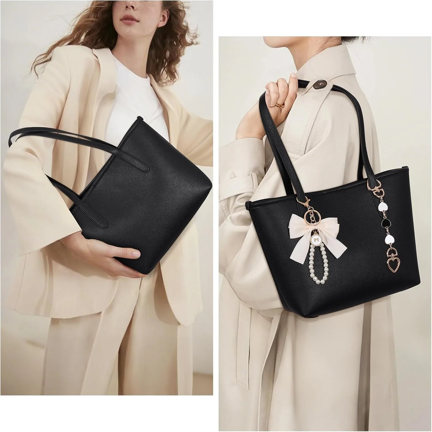 Small Tote Bag for Women Vegan Leather Hobo Bag Small City Tote Trendy Luxury Work Bag College Shoulder Bag