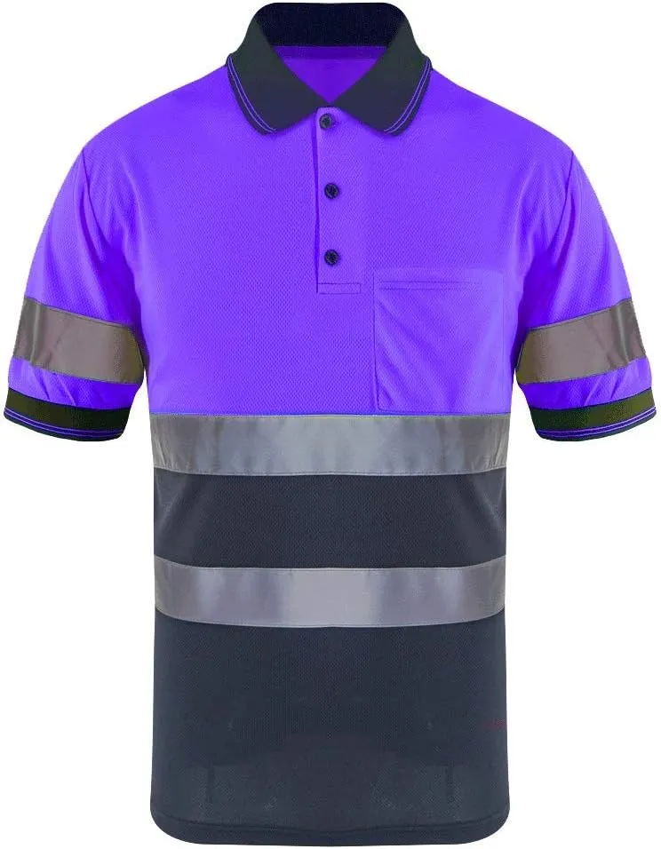 SMASYS Safety Polo Shirt- Reflective Construction Hi-viz Work Wear t Shirts with Pockets for Women and Men