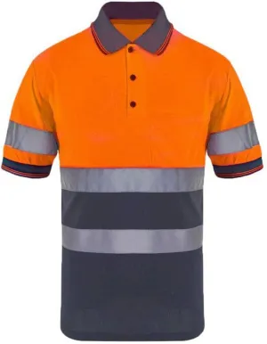 SMASYS Safety Polo Shirt- Reflective Construction Hi-viz Work Wear t Shirts with Pockets for Women and Men