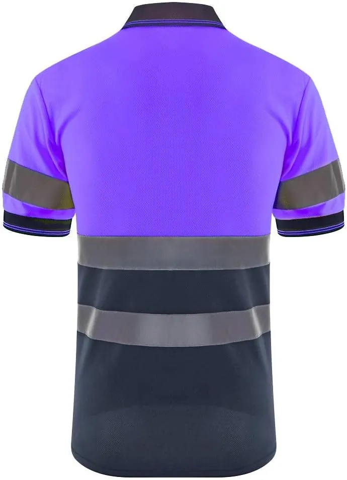 SMASYS Safety Polo Shirt- Reflective Construction Hi-viz Work Wear t Shirts with Pockets for Women and Men