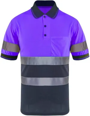 SMASYS Safety Polo Shirt- Reflective Construction Hi-viz Work Wear t Shirts with Pockets for Women and Men