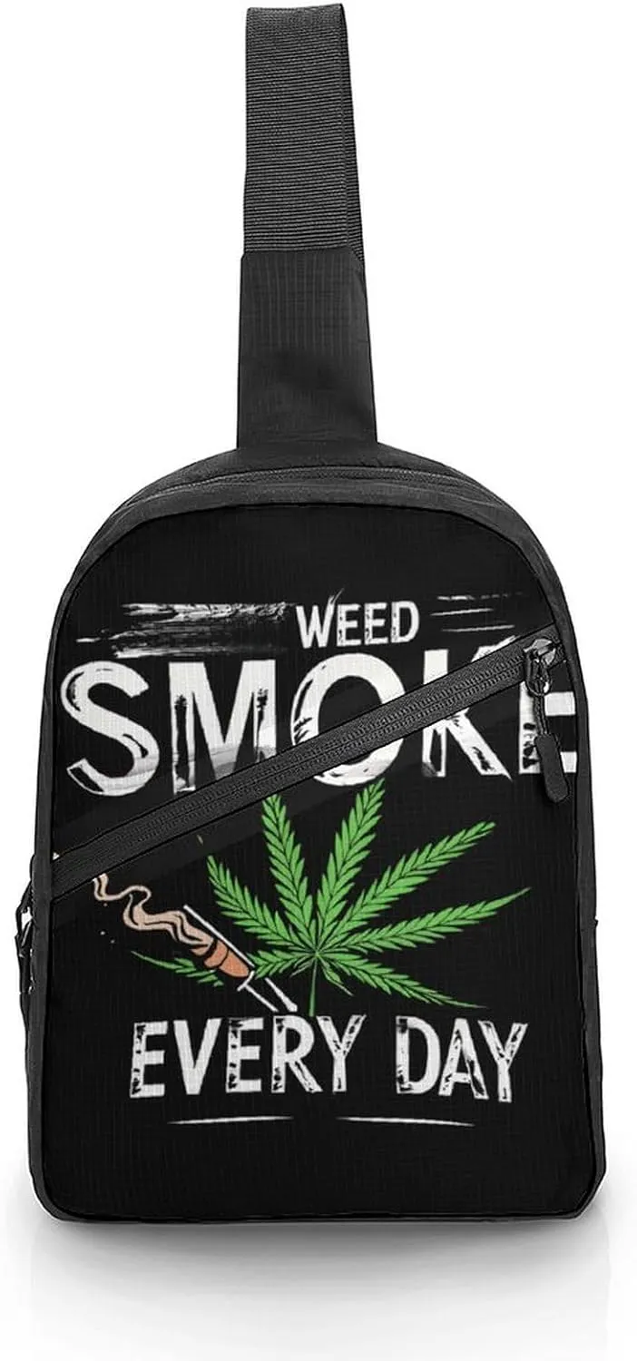 Smoke Weed Everyday Foldable Crossbody Sling Bags Shoulder Backpack Chest DayPack Handbag