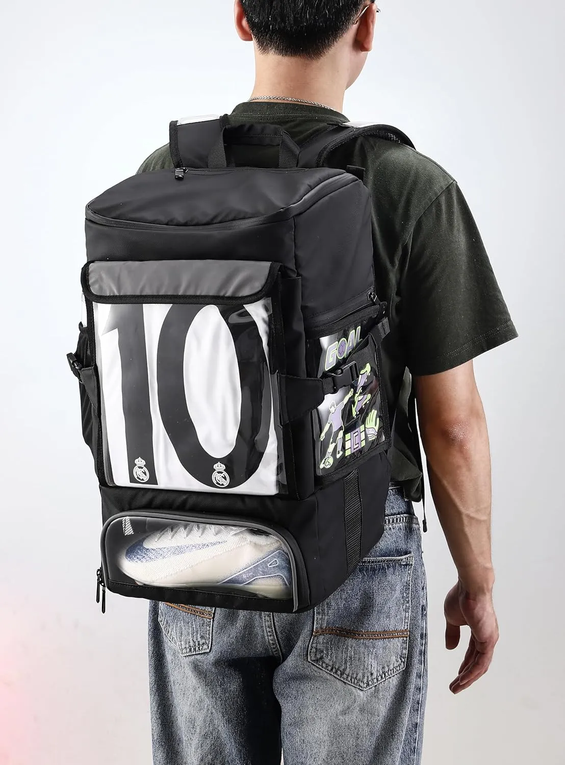 Soccer Backpack, Soccer Bags for Boys All-in-One Design with Separate Cleat, Jersey, Ball, and Laptop Compartments, Gifts for Boys