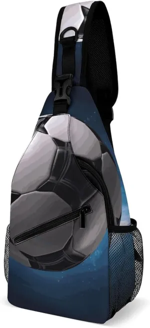 Soccer Ball Sling Bag for Men Women Waterproof Chest Bag Print Cross Chest Bag Diagonally Gym Sport Travel Hiking Daypack