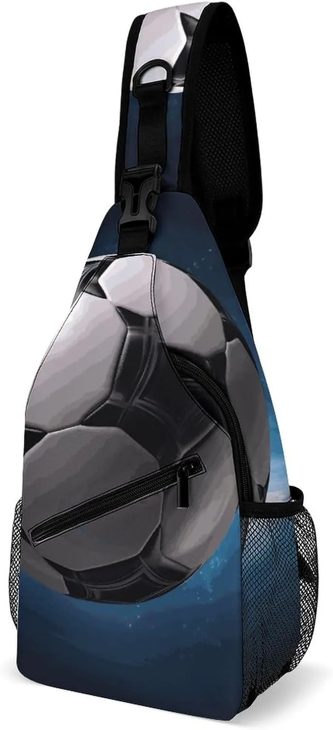 Soccer Ball Sling Bag for Men Women Waterproof Chest Bag Print Cross Chest Bag Diagonally Gym Sport Travel Hiking Daypack