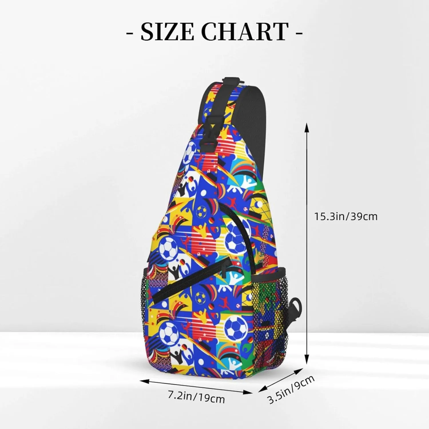Soccer European Championship League Summer Games Chest Sling Bag Crossbody Shoulder Backpack Bag Gym Cycling Daypack Travel Hiking Cross Bag