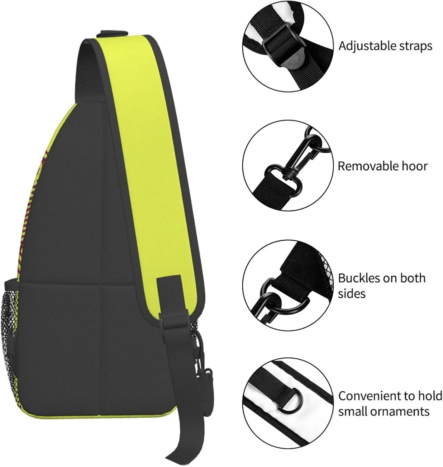Softball Sling Backpack - Crossbody Shoulder Bag for Men & Women