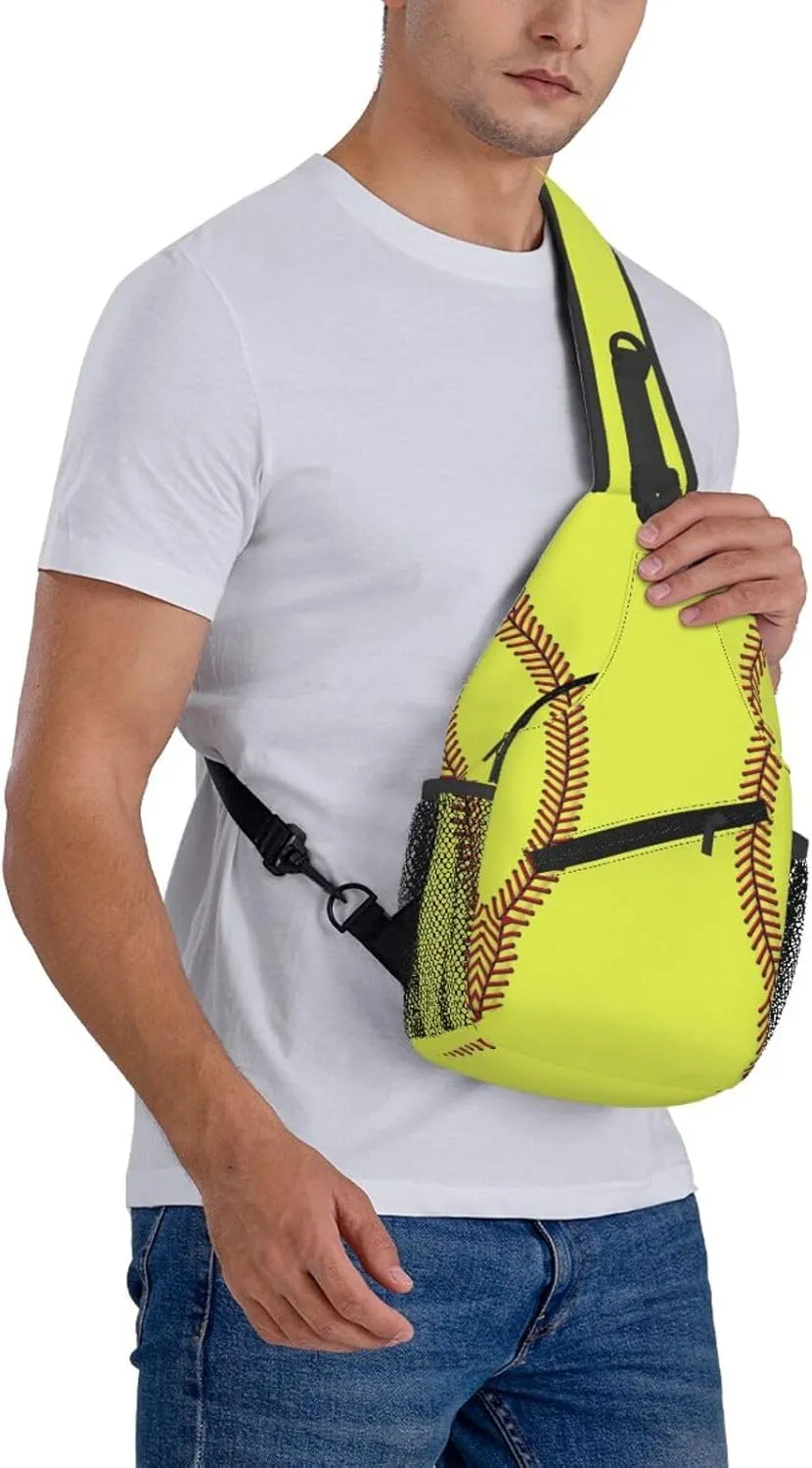 Softball Sling Backpack - Crossbody Shoulder Bag for Men & Women