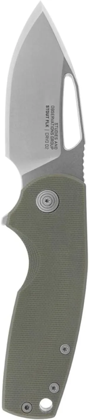 SOG Stout FLK Everyday Carry Compact Camping Folding Knife | G10 & Steel Handle | CRYO D2 Steel Blade | Quick Opening