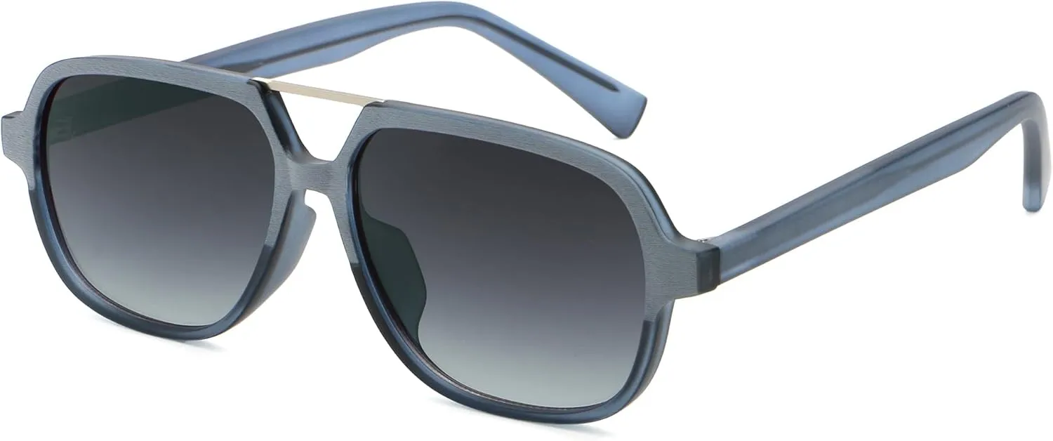 SOJOS Retro Aviator Sunglasses Womens Mens Vintage Double Bridge Sun Glasses 70s 80s 90s Shades SJ2399