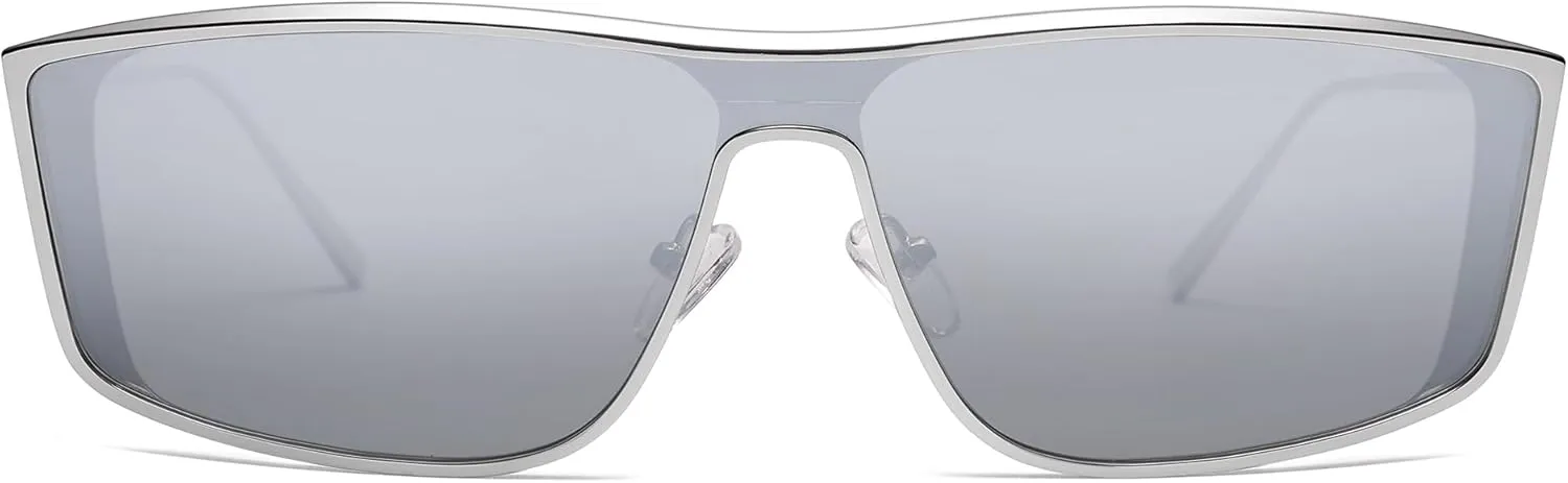 SOJOS Trendy Y2k Polarized Sunglasses for Women Men Metal Frame UV400 Designer Shades SJ1228