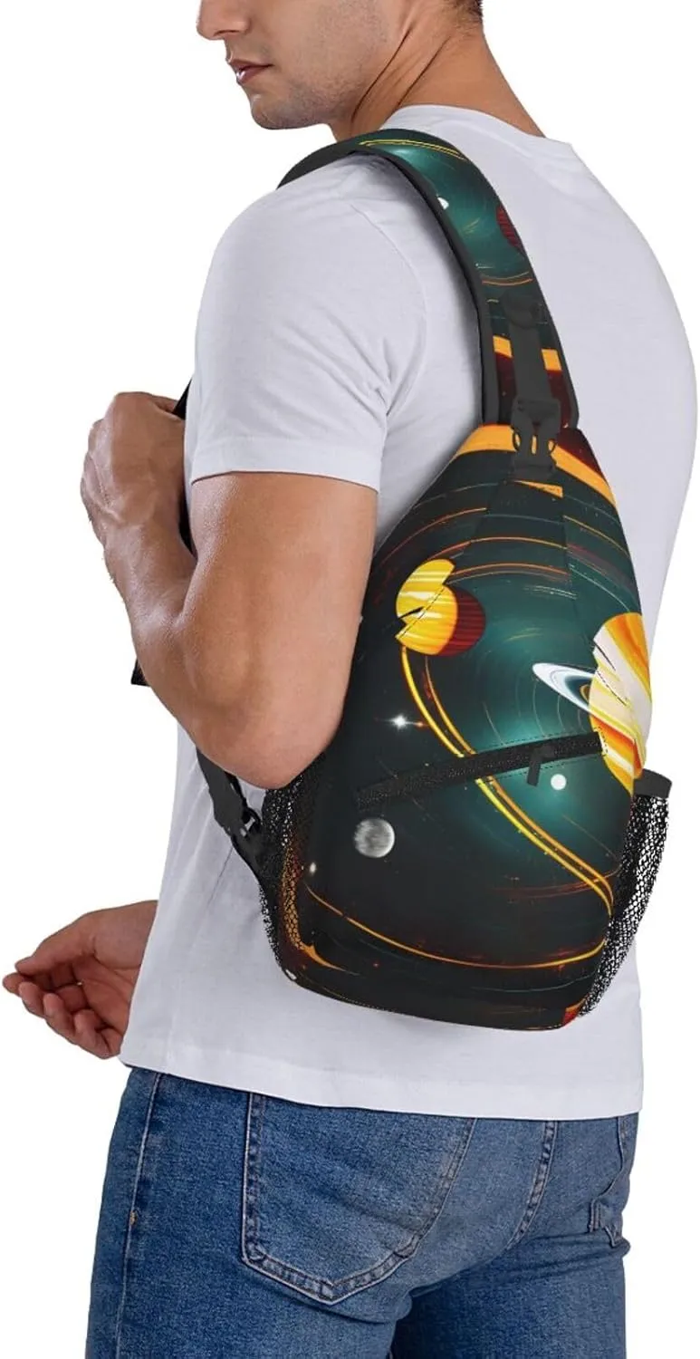 Solar System Jupiter Saturn Print Lightweight Sling Small Shoulder Bag - Chic Cross Chest Bag With Adjustable Strap