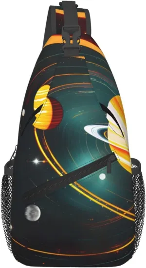 Solar System Jupiter Saturn Print Lightweight Sling Small Shoulder Bag - Chic Cross Chest Bag With Adjustable Strap