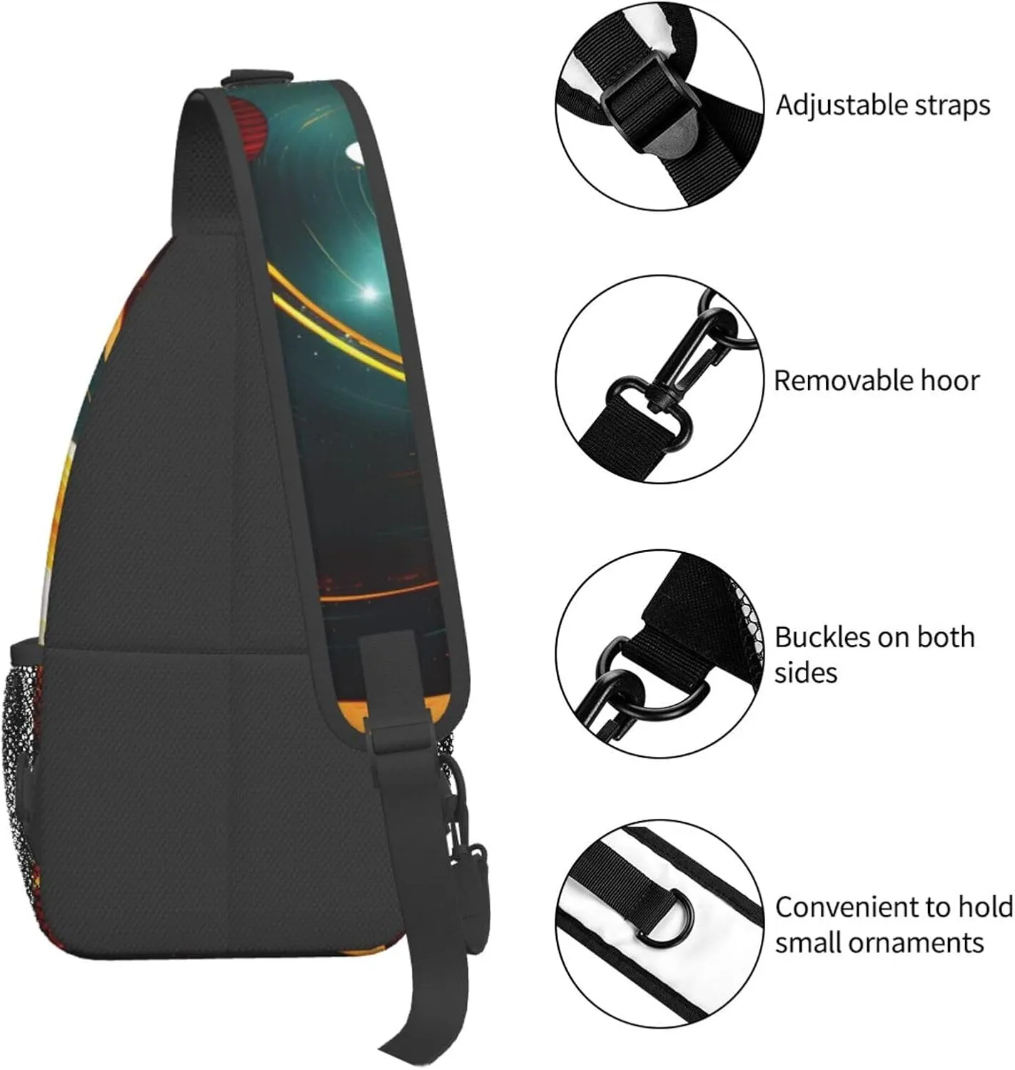 Solar System Jupiter Saturn Print Lightweight Sling Small Shoulder Bag - Chic Cross Chest Bag With Adjustable Strap