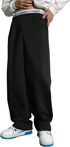 SOLY HUX Boy's Sports Athletic Sweatpants Wide Leg Casual Fall Letter Elastic Waist Baggy Pants