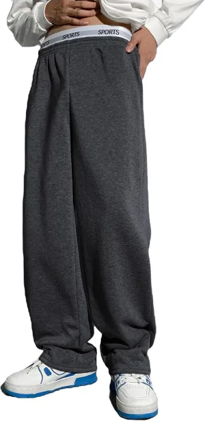 SOLY HUX Boy's Sports Athletic Sweatpants Wide Leg Casual Fall Letter Elastic Waist Baggy Pants