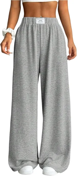 SOLY HUX Girl's Wide Leg Sweatpants Elastic High Waisted Loose Baggy Pants with Pockets