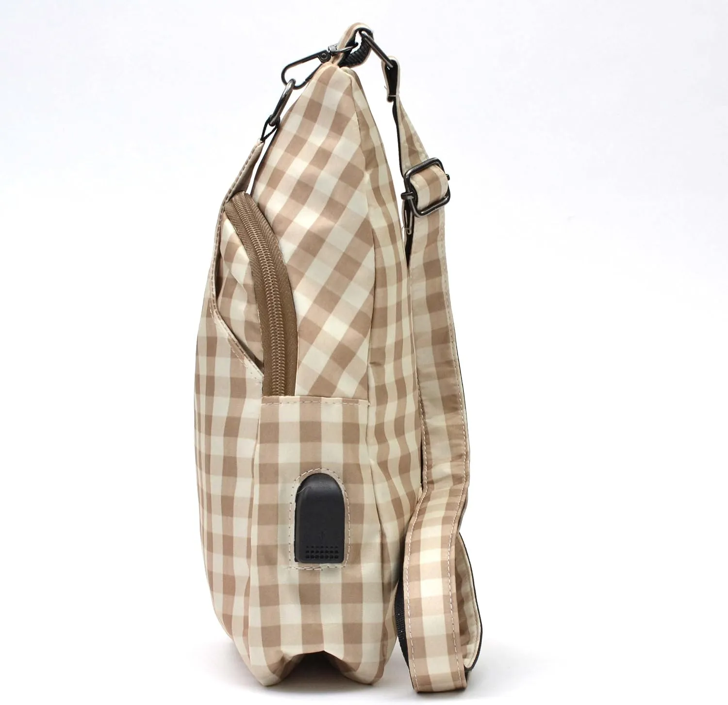 Sonoma Antitheft Daypack Crossbody Sling Backpack, USB Charging, Lightweight Day Pack for Travel, Hiking, Everyday, Regular Lemon Yellow Gingham