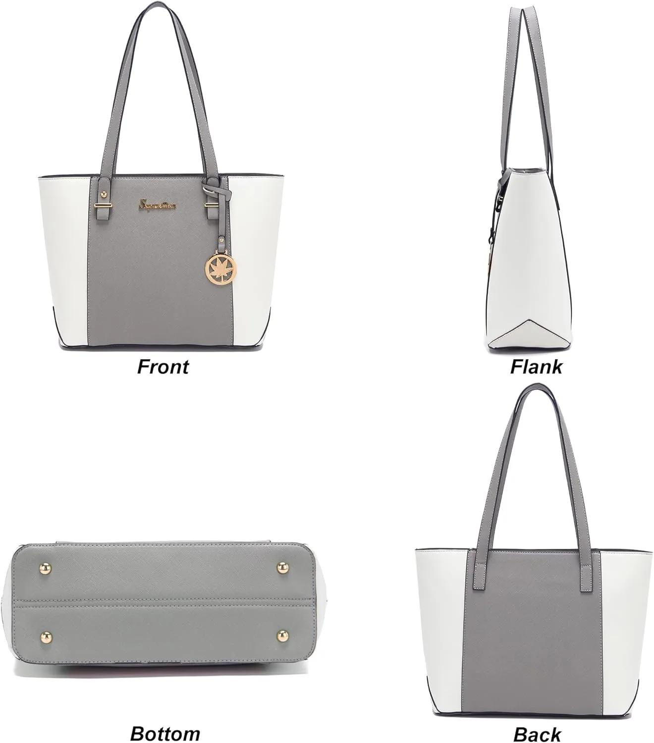 Soperwillton Handbag for Women Wallet Tote Bag Shoulder Bags Top Handle Satchel 5pcs Purse Set