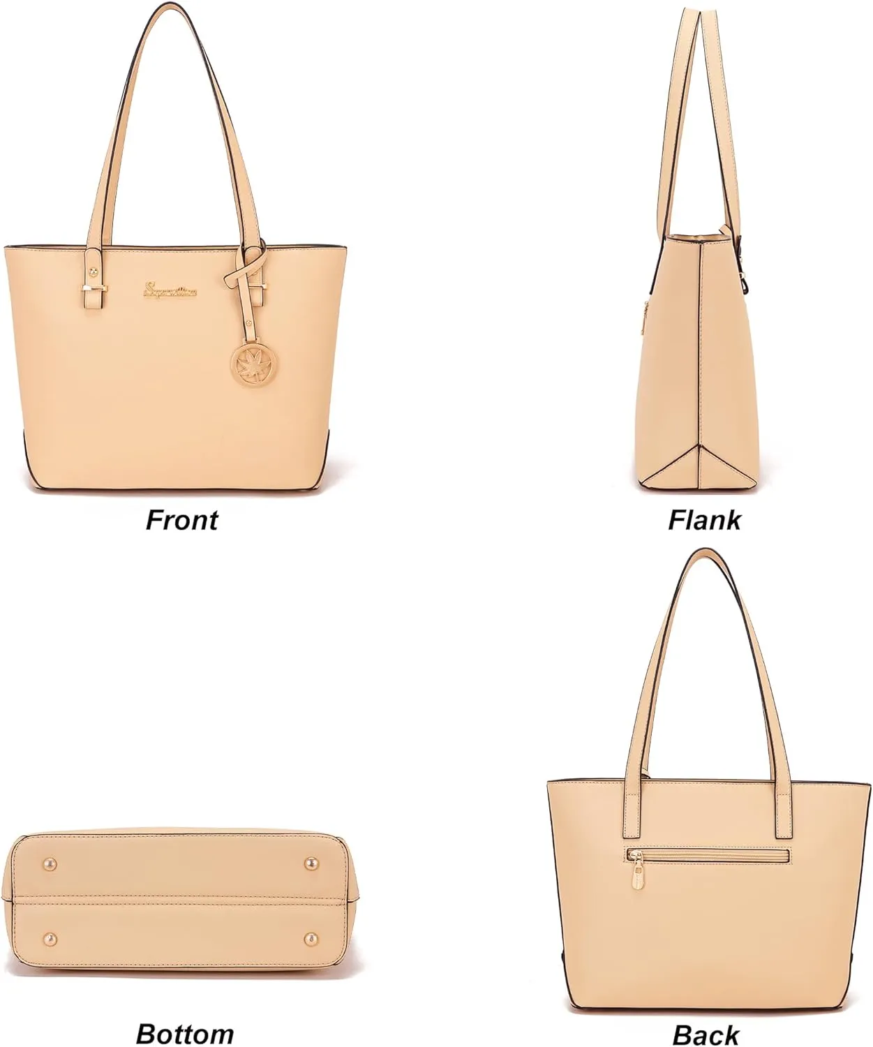 Soperwillton Handbag for Women Wallet Tote Bag Shoulder Bags Top Handle Satchel 5pcs Purse Set