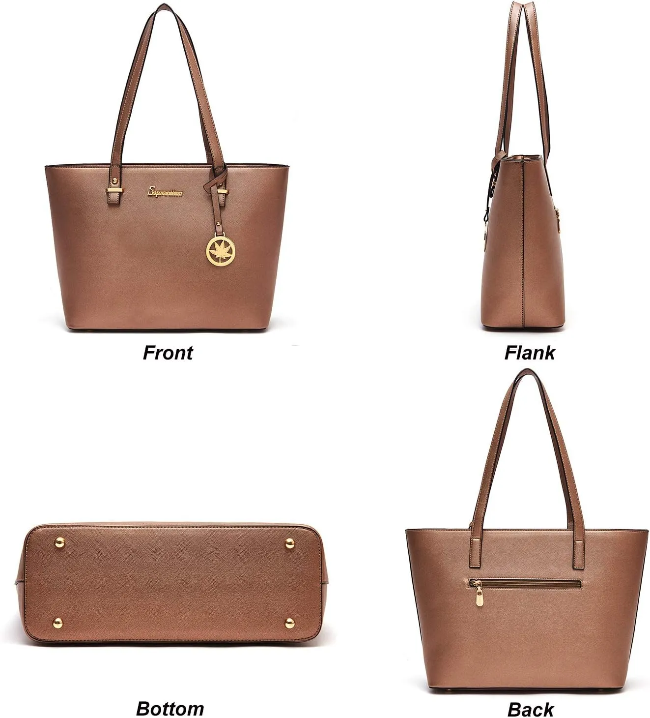 Soperwillton Handbag for Women Wallet Tote Bag Shoulder Bags Top Handle Satchel 5pcs Purse Set
