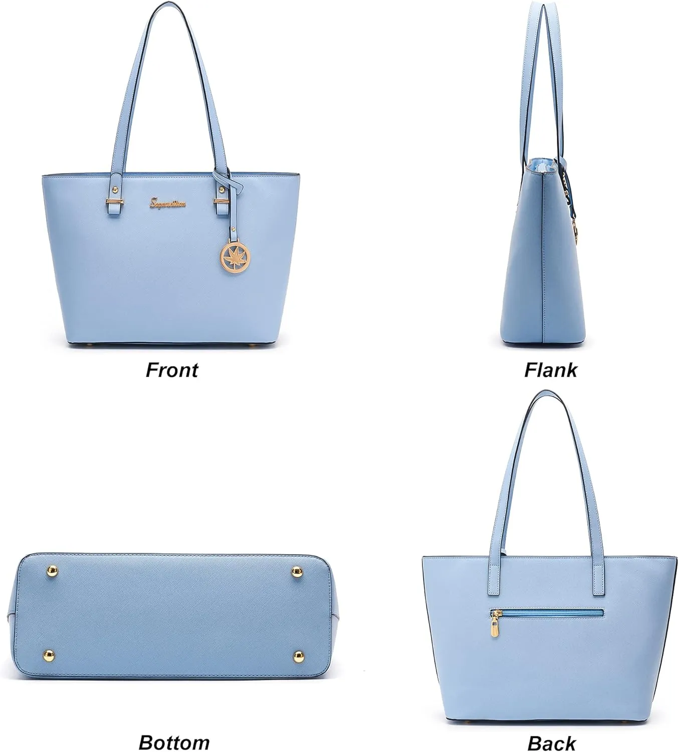 Soperwillton Handbag for Women Wallet Tote Bag Shoulder Bags Top Handle Satchel 5pcs Purse Set