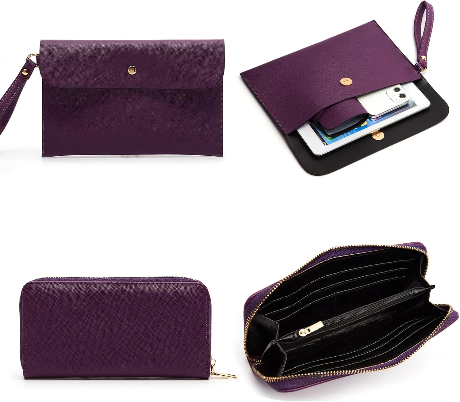 Soperwillton Handbag for Women Wallet Tote Bag Shoulder Bags Top Handle Satchel 5pcs Purse Set