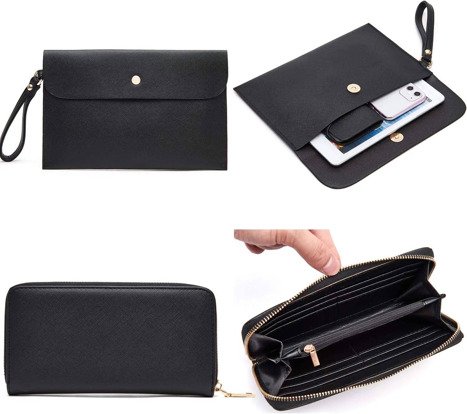 Soperwillton Handbag for Women Wallet Tote Bag Shoulder Bags Top Handle Satchel 5pcs Purse Set