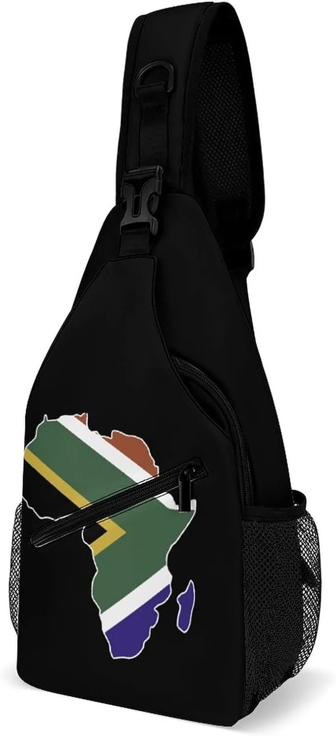 South Africa Flag Africa Map Fashion Sling Bag Shoulder Chest Crossbody Bags Backpack Travel Hiking