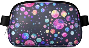Space Mini Belt Bag for Men Women Galaxy Waist Packs Crossbody Bags Adjustable Strap for Hiking Cycling Running