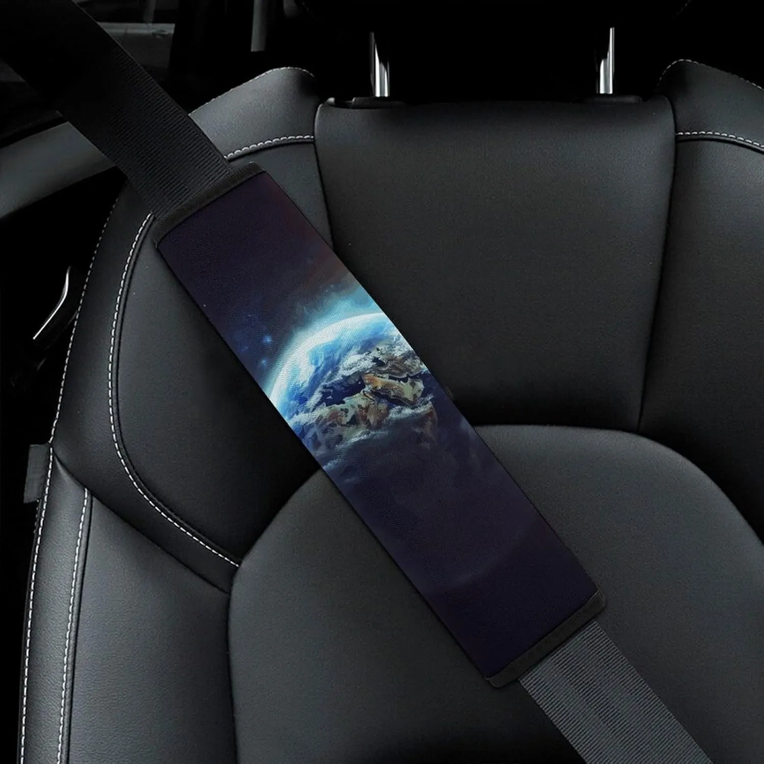 Space Planet Earth Auto Seat Belt Cover 2PCS Universal Car Seat Belt Shoulder Protector Pad, Protect Your Shoulders and Neck for Car Seat Belt, Shoulder Bag, Backpack