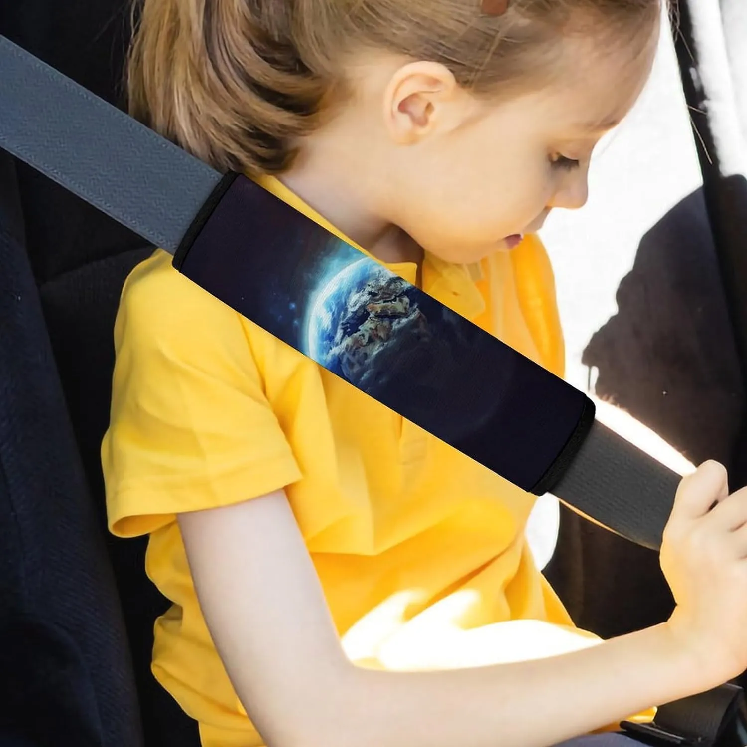 Space Planet Earth Auto Seat Belt Cover 2PCS Universal Car Seat Belt Shoulder Protector Pad, Protect Your Shoulders and Neck for Car Seat Belt, Shoulder Bag, Backpack
