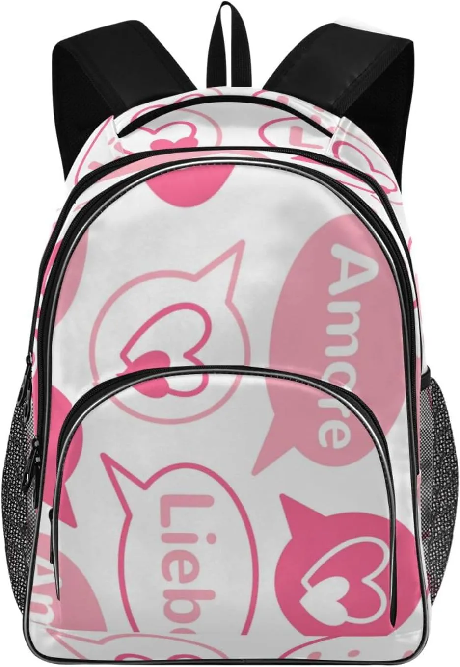 Speech Bubbles with Hearts Backpacks 22L Three Layer Arc Book Bag Lightweight for Travel Camping Hiking Rucksack Daypack Kids & Adults