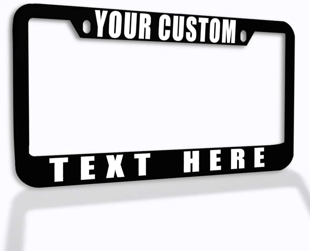 Speedy Pros Funny License Plate Frame Custom Personalized Text Zinc Cute Car Accessories License Plate Holder Black 2 Holes 1 Frame